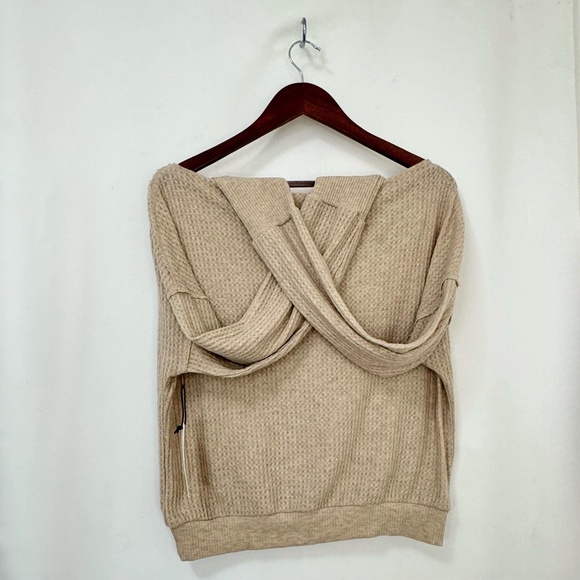 🔹TREASURE & BOND Tan Oatmeal Boat Neck Long Sleeve Sweater - Picture 3 of 7